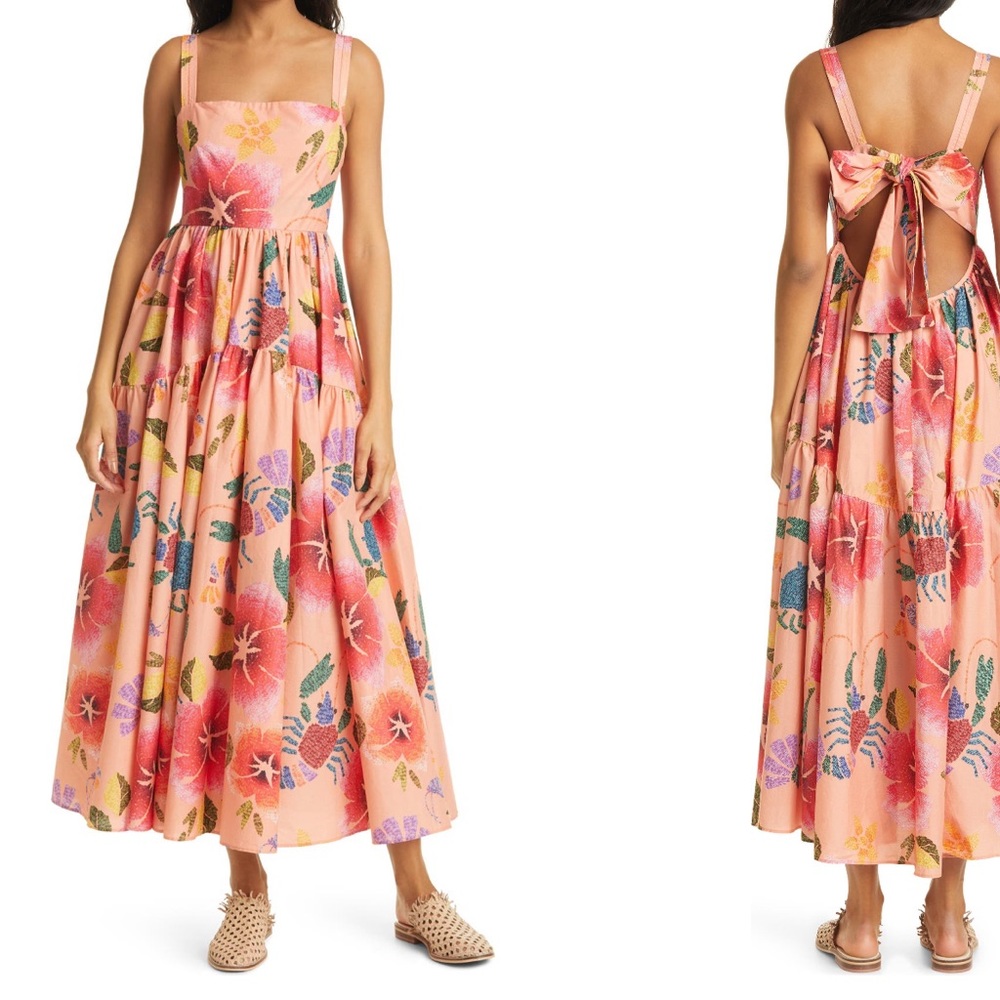 NWT Rare Farm Rio Seaside Floral Sun Dress